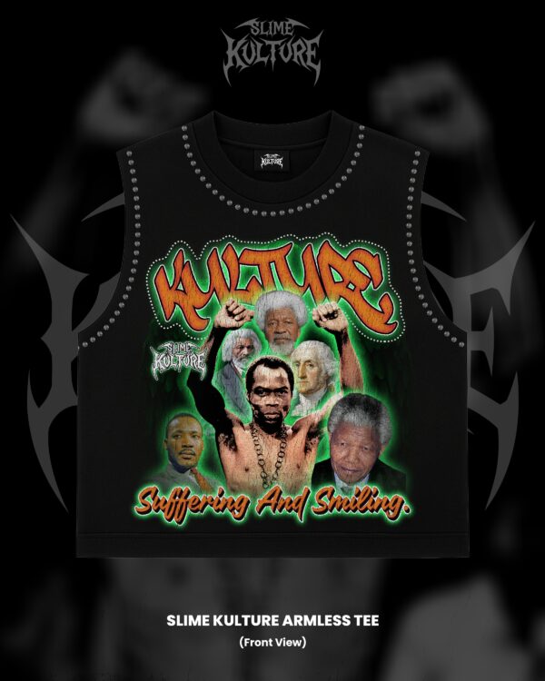 SLIME KULTURE SS25 — Suffering & Smiling 225 Armless Tee